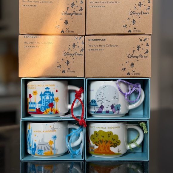 Starbucks Other - Starbucks Disney World Mug Ornaments Set of 4 NIB